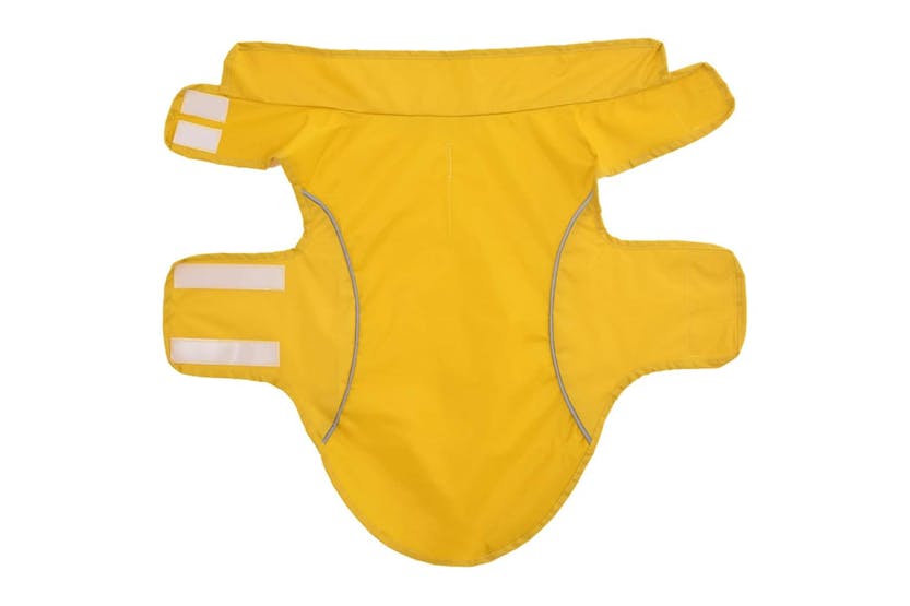 Dog Raincoat With Reflective Strips Polyester Yellow Xxs Dog Raincoat With Reflective Strips Polyester Yellow Xxs