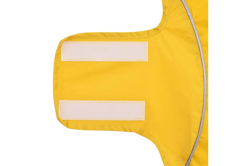 Dog Raincoat With Reflective Strips Polyester Yellow Xxs Dog Raincoat With Reflective Strips Polyester Yellow Xxs