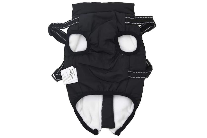 Dog Coat With Harness Waterproof Reflective Black M Dog Coat With Harness Waterproof Reflective Black M