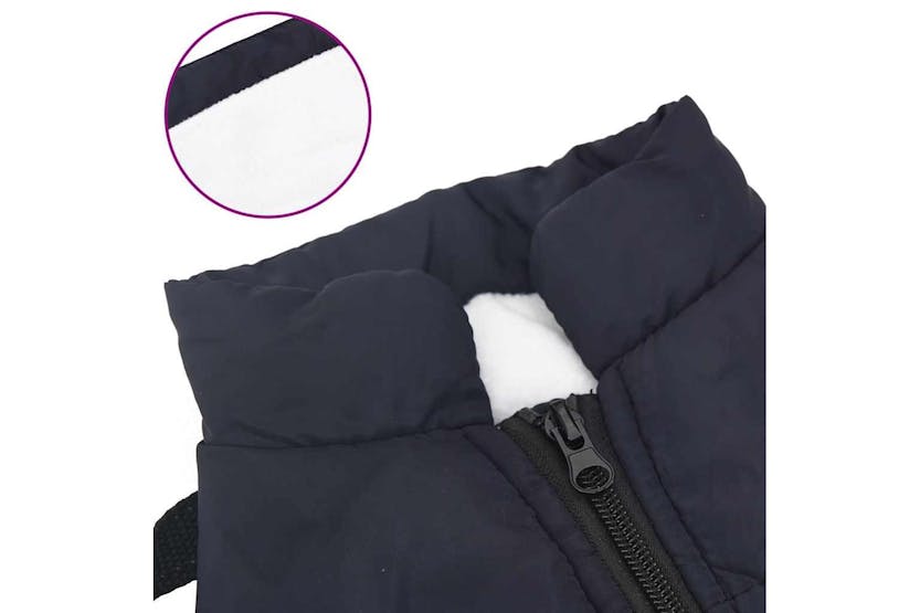 Dog Coat With Harness Waterproof Reflective Navy Blue L Dog Coat With Harness Waterproof Reflective Navy Blue L