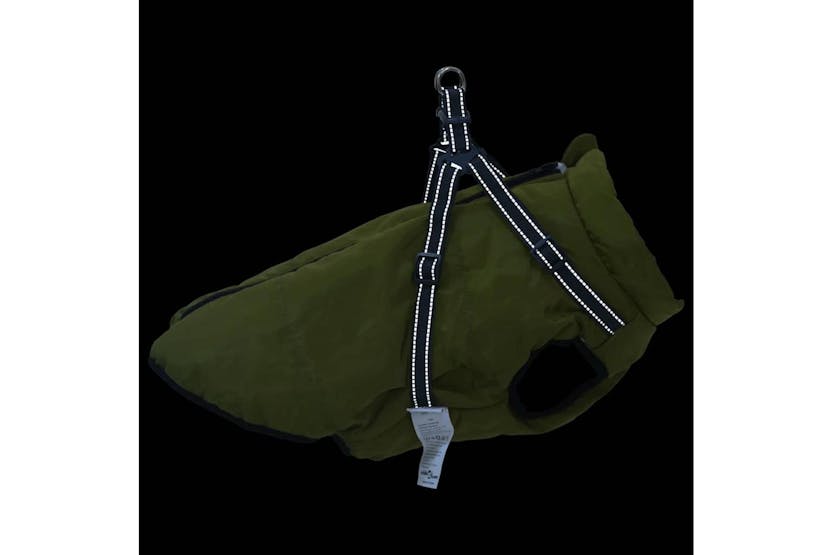 Dog Coat With Harness Waterproof Reflective Army Green 5xl Dog Coat With Harness Waterproof Reflective Army Green 5xl