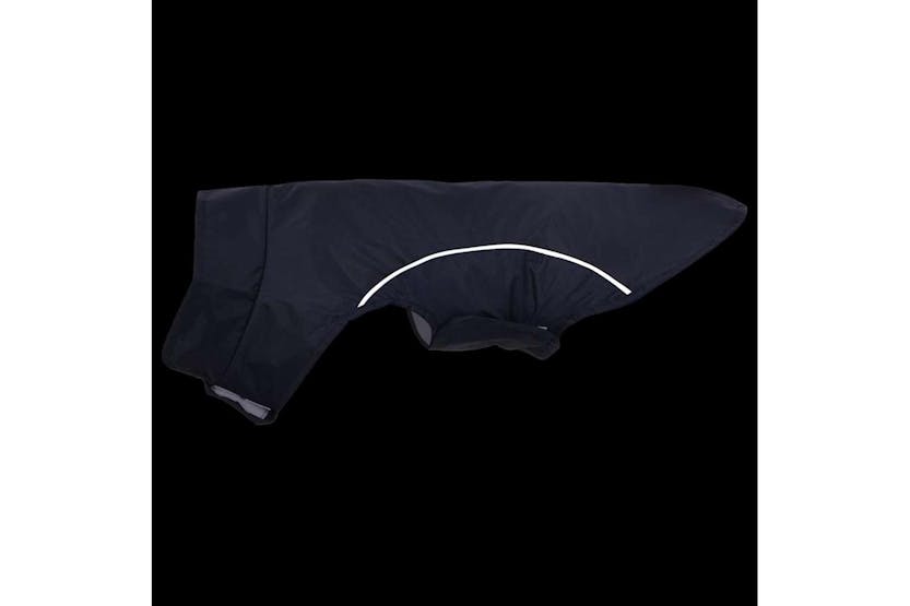 Dog Raincoat With Reflective Strips Polyester Navy Blue S Dog Raincoat With Reflective Strips Polyester Navy Blue S