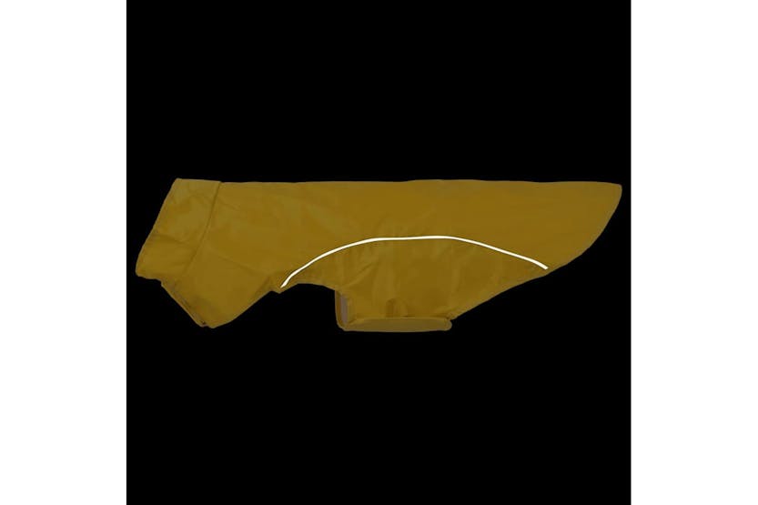 Dog Raincoat With Reflective Strips Polyester Yellow L Dog Raincoat With Reflective Strips Polyester Yellow L