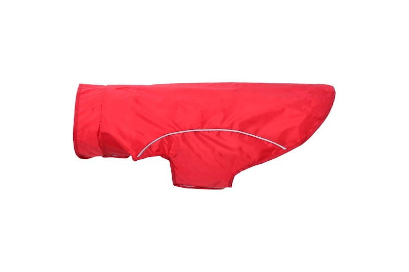 Dog Raincoat With Reflective Strips Polyester Red Xl Dog Raincoat With Reflective Strips Polyester Red Xl