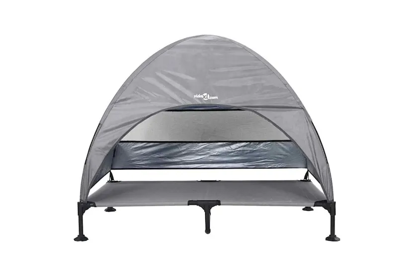 Raised Dog Bed Light Grey 127 X 81 X 108 Cm Fabric And Steel Raised Dog Bed Light Grey 127 X 81 X 108 Cm Fabric And Steel
