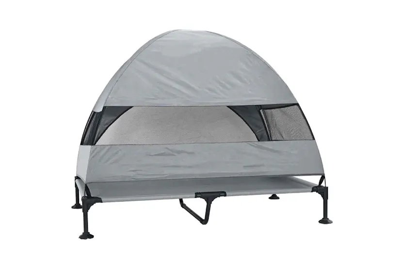 Raised Dog Bed Light Grey 127 X 81 X 108 Cm Fabric And Steel Raised Dog Bed Light Grey 127 X 81 X 108 Cm Fabric And Steel