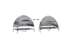 Raised Dog Bed Light Grey 127 X 81 X 108 Cm Fabric And Steel Raised Dog Bed Light Grey 127 X 81 X 108 Cm Fabric And Steel