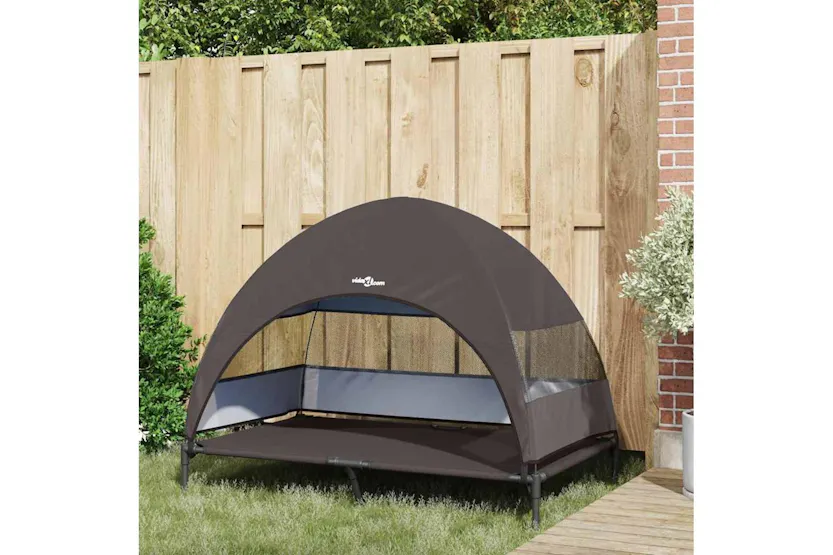 Raised Dog Bed Folding Brown 127 X 81 X 108 Cm Fabric And Steel Raised Dog Bed Folding Brown 127 X 81 X 108 Cm Fabric And Steel