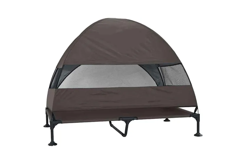 Raised Dog Bed Folding Brown 127 X 81 X 108 Cm Fabric And Steel Raised Dog Bed Folding Brown 127 X 81 X 108 Cm Fabric And Steel