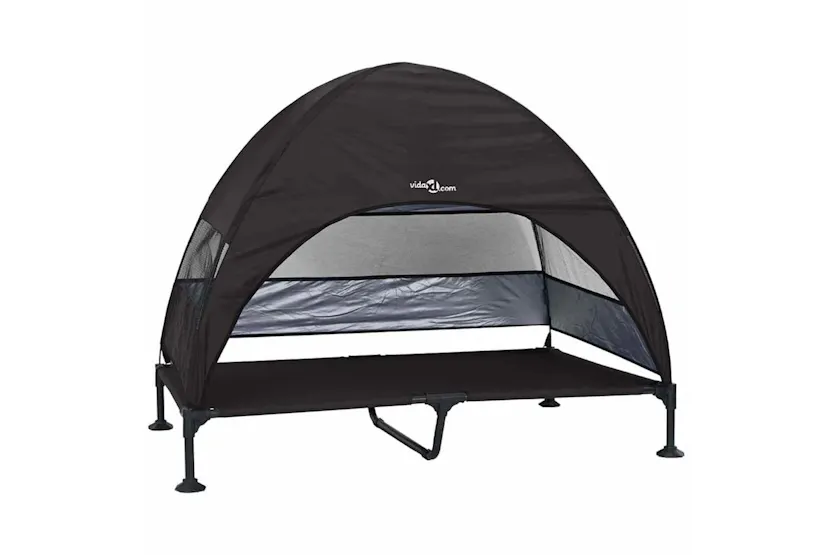 Raised Dog Bed Folding Black 127 X 81 X 108 Cm Fabric And Steel Raised Dog Bed Folding Black 127 X 81 X 108 Cm Fabric And Steel