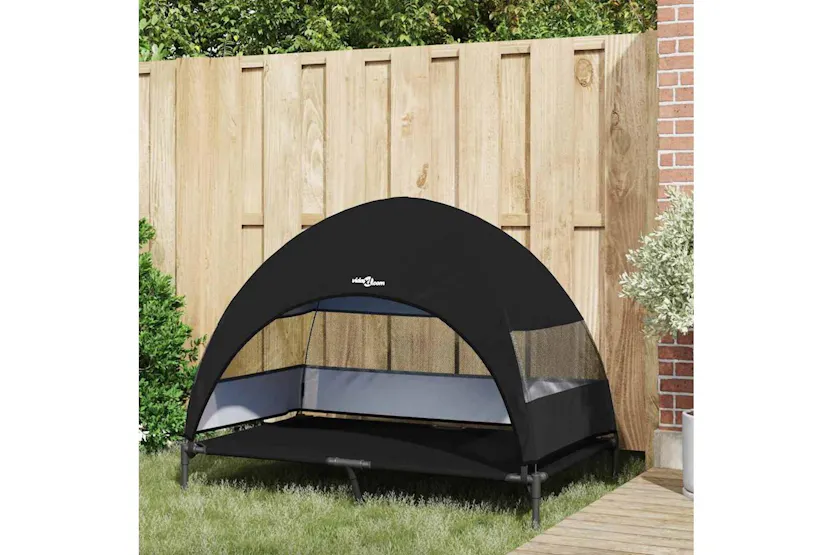 Raised Dog Bed Folding Black 127 X 81 X 108 Cm Fabric And Steel Raised Dog Bed Folding Black 127 X 81 X 108 Cm Fabric And Steel