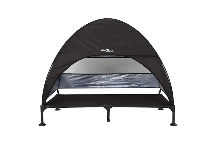 Raised Dog Bed Folding Black 127 X 81 X 108 Cm Fabric And Steel Raised Dog Bed Folding Black 127 X 81 X 108 Cm Fabric And Steel
