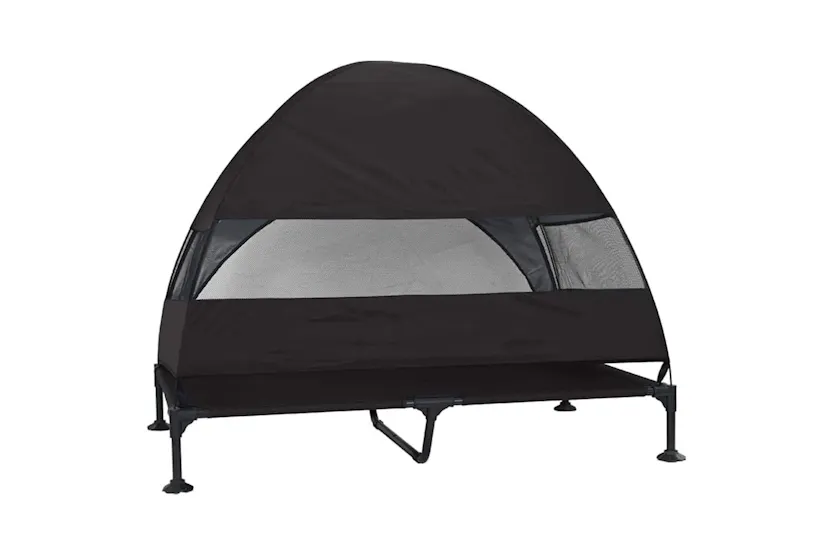 Raised Dog Bed Folding Black 127 X 81 X 108 Cm Fabric And Steel Raised Dog Bed Folding Black 127 X 81 X 108 Cm Fabric And Steel