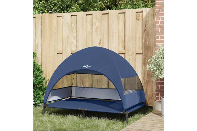 Raised Dog Bed Navy Blue 127 X 81 X 108 Cm Fabric And Steel Raised Dog Bed Navy Blue 127 X 81 X 108 Cm Fabric And Steel