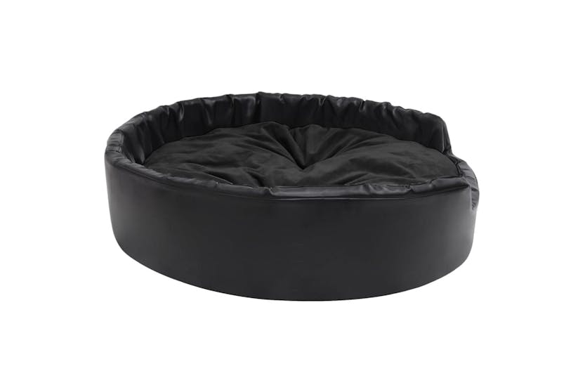 Dog Bed Black 99x89x21 Cm Plush And Faux Leather Dog Bed Black 99x89x21 Cm Plush And Faux Leather