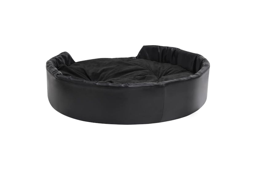 Dog Bed Black 99x89x21 Cm Plush And Faux Leather Dog Bed Black 99x89x21 Cm Plush And Faux Leather