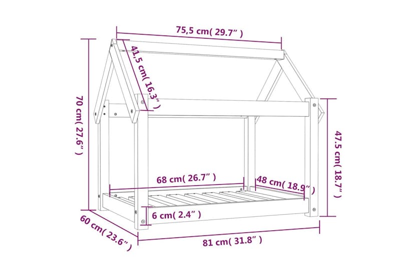Dog Bed Honey Brown 81x60x70 Cm Solid Wood Pine Dog Bed Honey Brown 81x60x70 Cm Solid Wood Pine