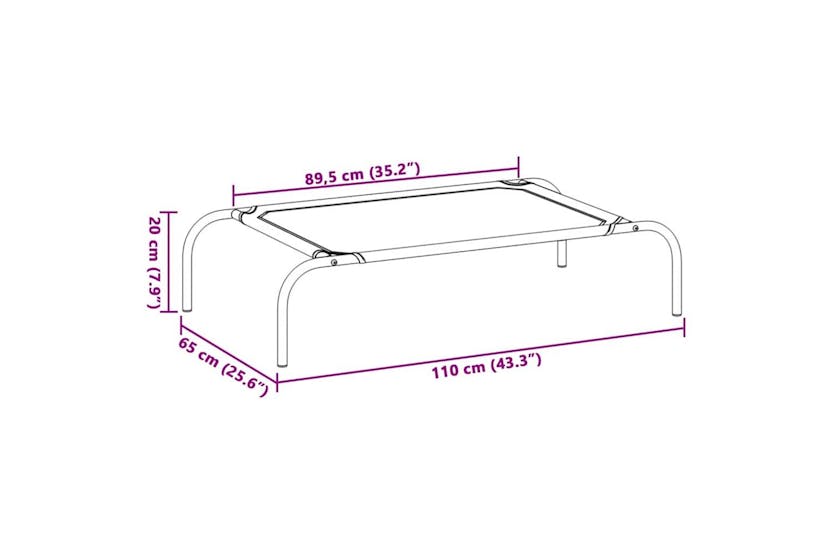 Elevated Dog Bed Black 110x65x20 Cm Oxford Fabric And Steel Elevated Dog Bed Black 110x65x20 Cm Oxford Fabric And Steel