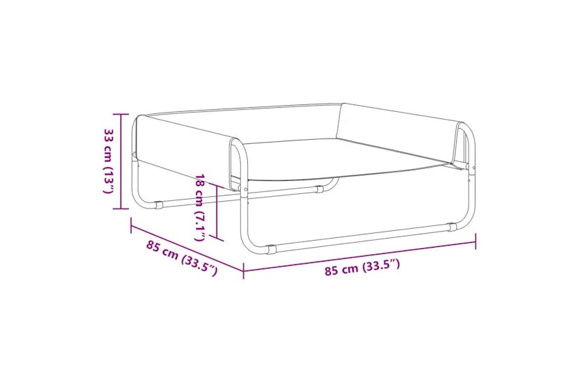 Elevated Dog Bed Anthracite Oxford Fabric And Steel Elevated Dog Bed Anthracite Oxford Fabric And Steel