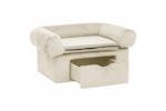 Dog Sofa With Drawer Cream 75x50x38 Cm Plush Dog Sofa With Drawer Cream 75x50x38 Cm Plush