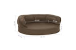Ergonomic Dog Bed Mattress 60x42 Cm Linen Look Brown Ergonomic Dog Bed Mattress 60x42 Cm Linen Look Brown