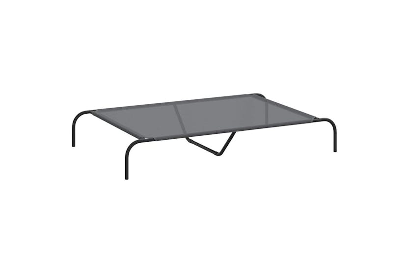 Elevated Dog Bed Grey 130x80x20 Cm Textilene And Steel Elevated Dog Bed Grey 130x80x20 Cm Textilene And Steel