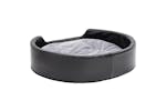 Dog Bed Black And Grey 79x70x19 Cm Plush And Faux Leather Dog Bed Black And Grey 79x70x19 Cm Plush And Faux Leather