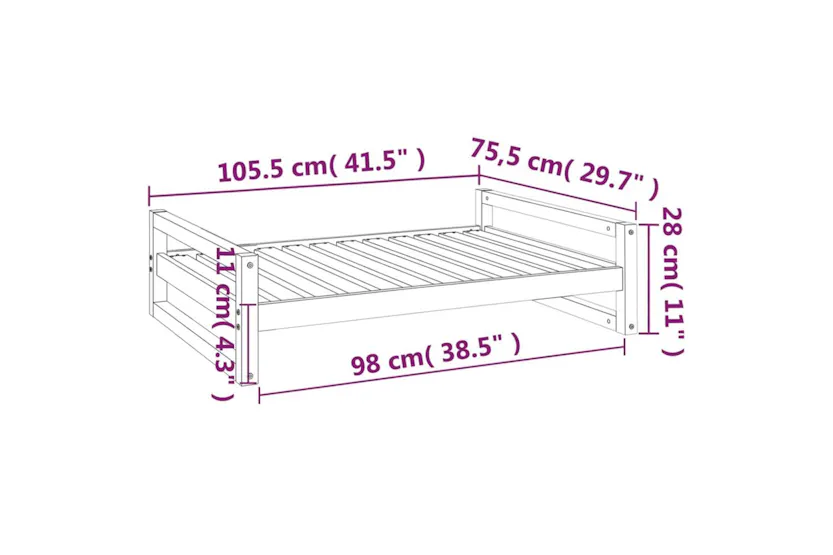 Dog Bed White 1055x755x28 Cm Solid Pine Wood Dog Bed White 1055x755x28 Cm Solid Pine Wood