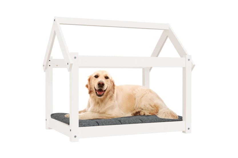 Dog Bed White 81x60x70 Cm Solid Wood Pine Dog Bed White 81x60x70 Cm Solid Wood Pine