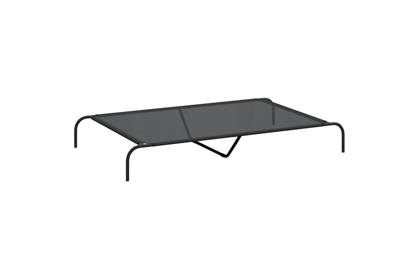 Elevated Dog Bed Black 150x90x20 Cm Textilene And Steel Elevated Dog Bed Black 150x90x20 Cm Textilene And Steel