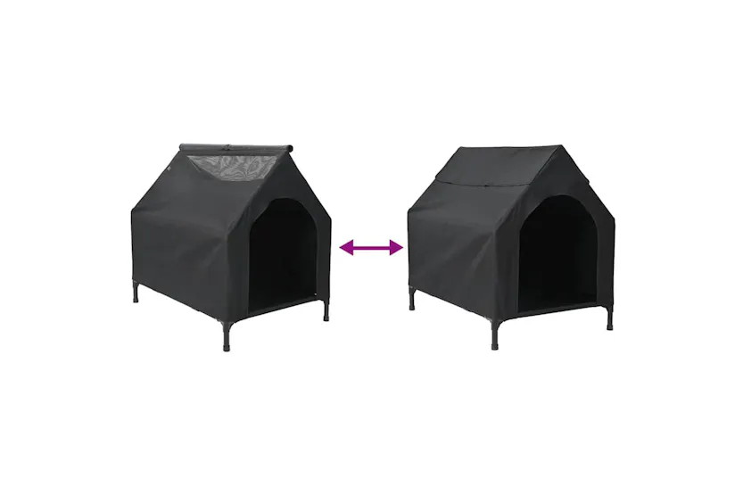 Dog House Black 90 X 65 X 85 Cm Oxford Fabric And Steel Dog House Black 90 X 65 X 85 Cm Oxford Fabric And Steel