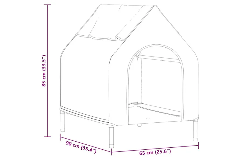 Dog House Black 90 X 65 X 85 Cm Oxford Fabric And Steel Dog House Black 90 X 65 X 85 Cm Oxford Fabric And Steel