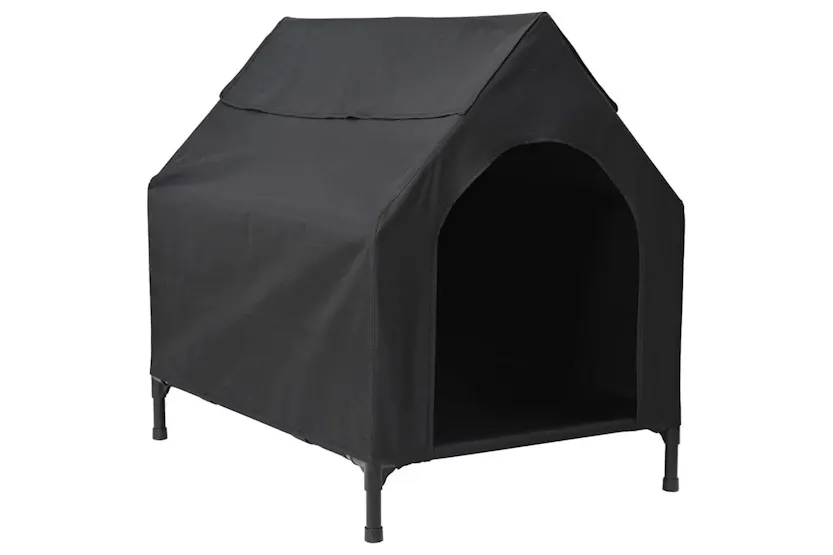 Dog House Black 110 X 75 X 1075 Cm Oxford Fabric And Steel Dog House Black 110 X 75 X 1075 Cm Oxford Fabric And Steel