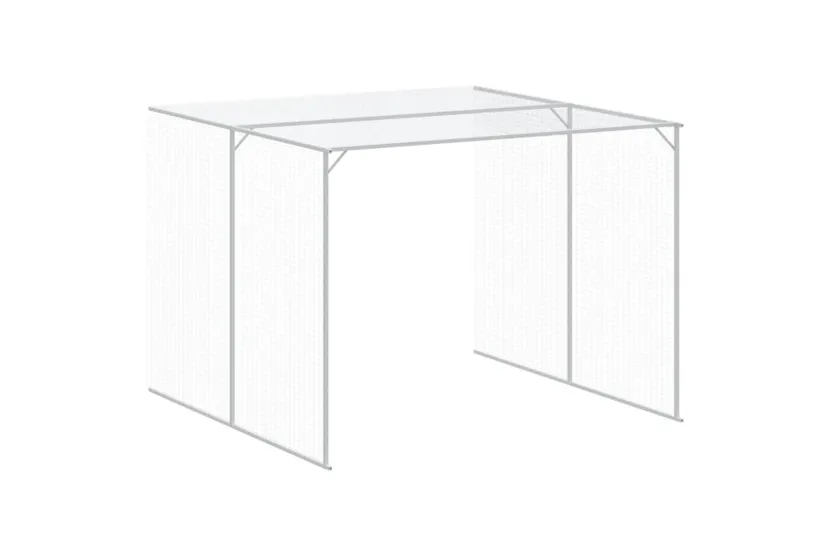 Dog House With Run Light Grey 214x1069x181 Cm Galvanised Steel Dog House With Run Light Grey 214x1069x181 Cm Galvanised Steel
