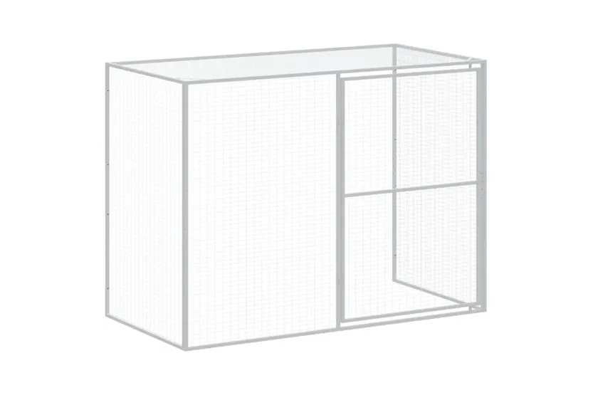 Dog House With Run Light Grey 214x1069x181 Cm Galvanised Steel Dog House With Run Light Grey 214x1069x181 Cm Galvanised Steel