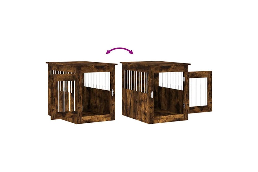 Dog Crate Furniture Smoked Oak 55x75x65 Cm Engineered Wood Dog Crate Furniture Smoked Oak 55x75x65 Cm Engineered Wood