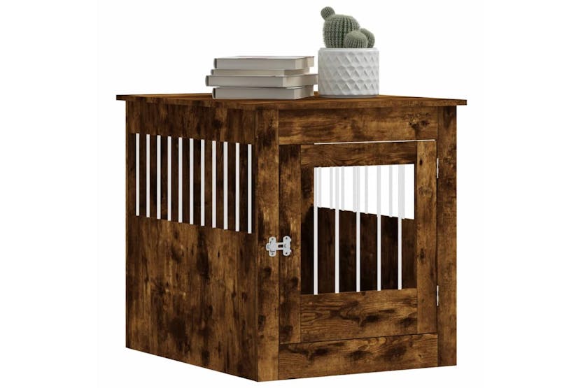 Dog Crate Furniture Smoked Oak 645x80x71 Cm Engineered Wood Dog Crate Furniture Smoked Oak 645x80x71 Cm Engineered Wood