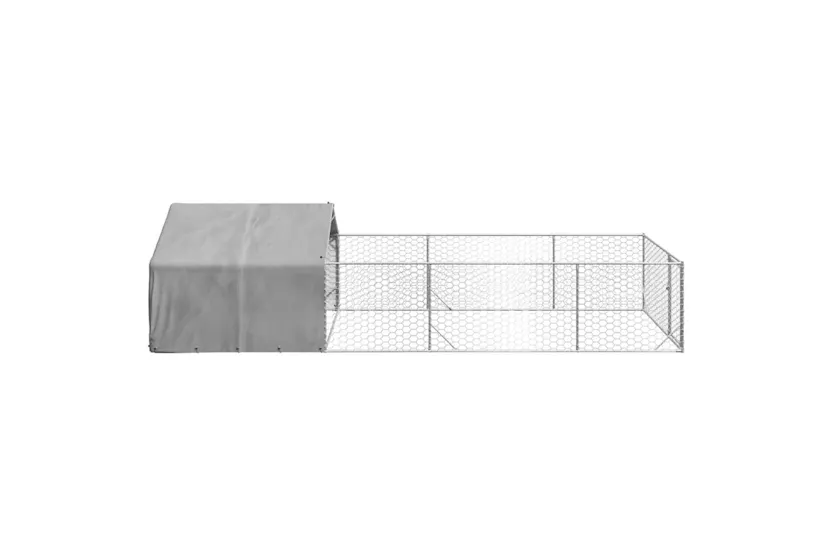 Outdoor Dog Kennel With Run 6x2x15 M Galvanised Steel Outdoor Dog Kennel With Run 6x2x15 M Galvanised Steel