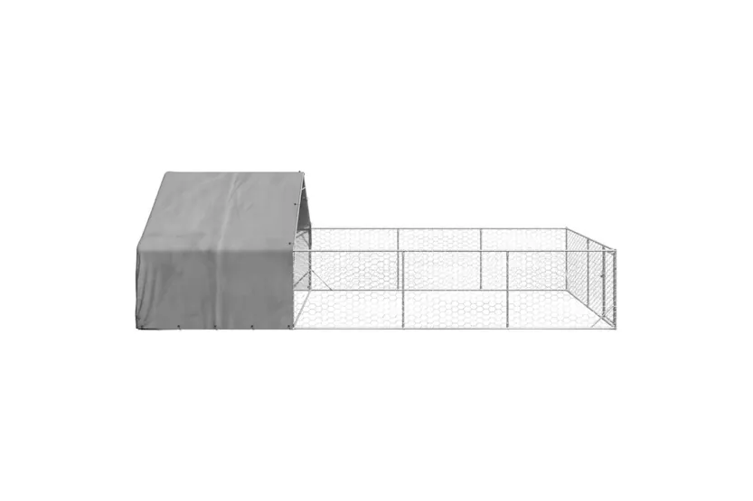 Outdoor Dog Kennel With Run 7x3x19 M Galvanised Steel Outdoor Dog Kennel With Run 7x3x19 M Galvanised Steel