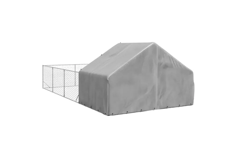 Outdoor Dog Kennel With Run 7x3x19 M Galvanised Steel Outdoor Dog Kennel With Run 7x3x19 M Galvanised Steel
