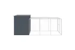 Dog House With Run Anthracite 214x457x181 Cm Galvanised Steel Dog House With Run Anthracite 214x457x181 Cm Galvanised Steel