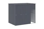 Dog House With Run Anthracite 214x457x181 Cm Galvanised Steel Dog House With Run Anthracite 214x457x181 Cm Galvanised Steel