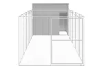 Dog House With Run Light Grey 214x661x181 Cm Galvanised Steel Dog House With Run Light Grey 214x661x181 Cm Galvanised Steel