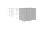 Dog House With Run Light Grey 214x661x181 Cm Galvanised Steel Dog House With Run Light Grey 214x661x181 Cm Galvanised Steel