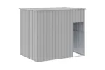 Dog House With Run Light Grey 214x661x181 Cm Galvanised Steel Dog House With Run Light Grey 214x661x181 Cm Galvanised Steel