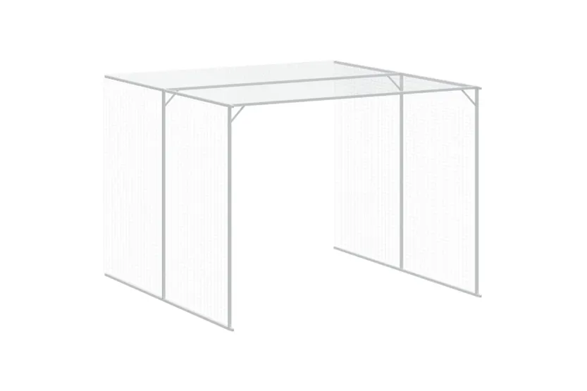 Dog House With Run Light Grey 214x661x181 Cm Galvanised Steel Dog House With Run Light Grey 214x661x181 Cm Galvanised Steel