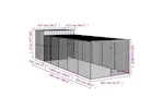 Dog House With Run Light Grey 214x661x181 Cm Galvanised Steel Dog House With Run Light Grey 214x661x181 Cm Galvanised Steel