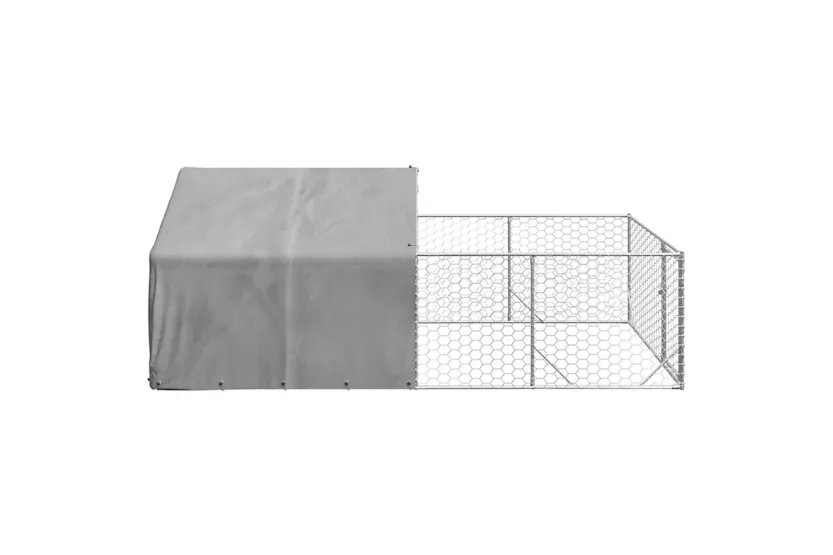 Outdoor Dog Kennel With Run 4x2x15 M Galvanised Steel Outdoor Dog Kennel With Run 4x2x15 M Galvanised Steel