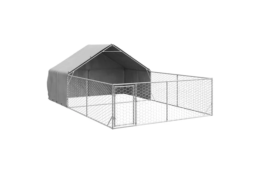 Outdoor Dog Kennel With Run 6x3x19 M Galvanised Steel Outdoor Dog Kennel With Run 6x3x19 M Galvanised Steel