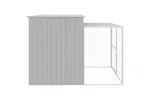 Dog House With Run Light Grey 214x253x181 Cm Galvanised Steel Dog House With Run Light Grey 214x253x181 Cm Galvanised Steel